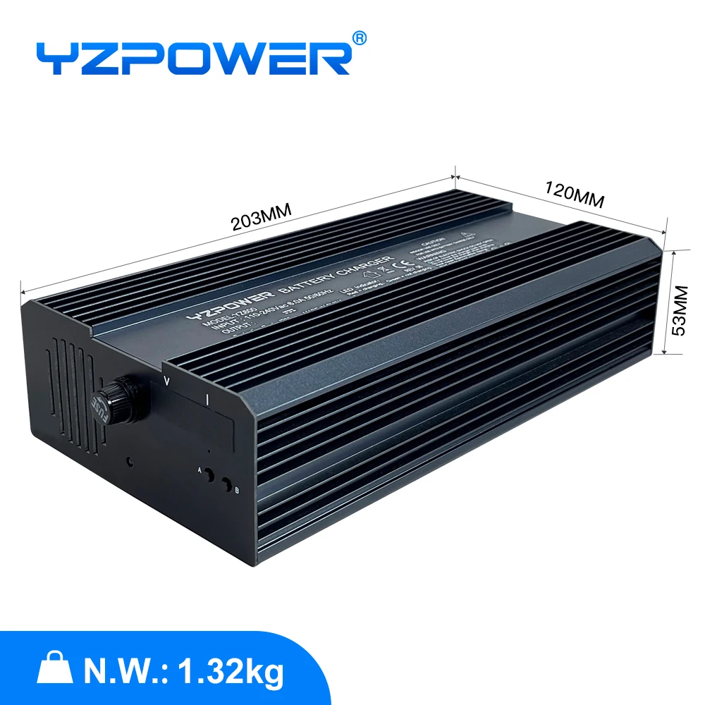 

YZPOWER 33.6V 12A lithium battery charger Smart fast charging 30V (29.6V) 8S lithium battery pack Power tools Universal with fan