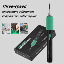 Wireless mini soldering iron with three-level temperature control Type C interface, suitable for maintenance and soldering