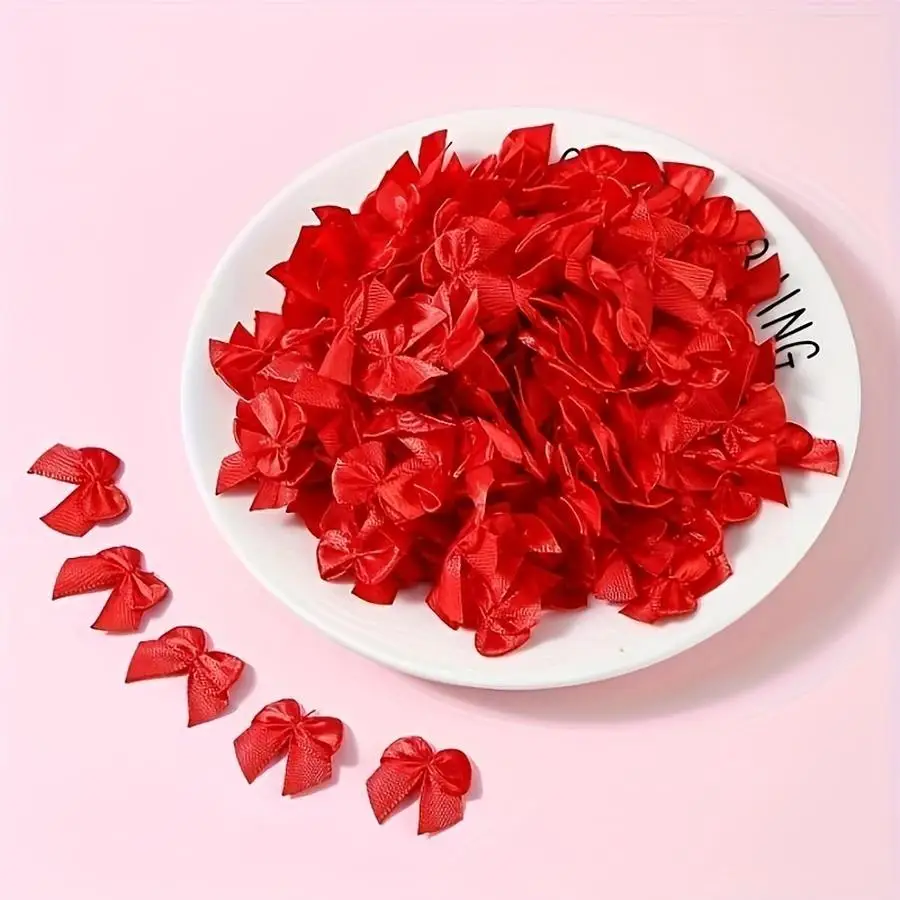 1/5/10/20/50/100pcs Pack of Ribbon Bows Additions Mini Satin Bows for Shoes, Clothing, And Gift Box Decoration, Small Flowers, G