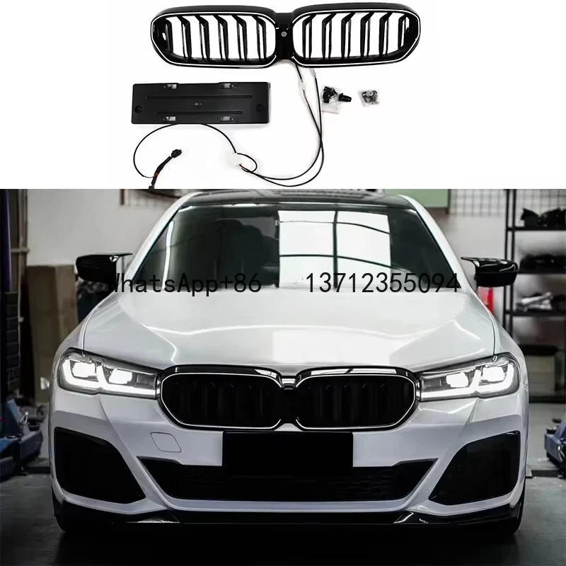 High quality G30 Led grille 2023 style car grill with light Accessories For BMW 5 Series G30 Lci 540i m550 530i car grills