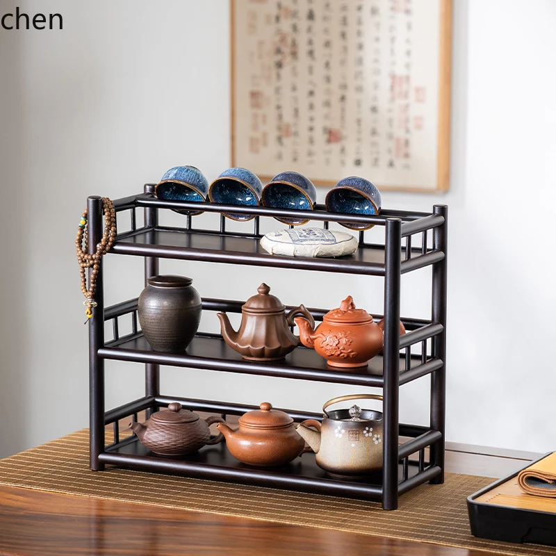 

LXC Desktop Tea Cup Tea Set Tea Storage Rack Multi-layer Small Display Rack