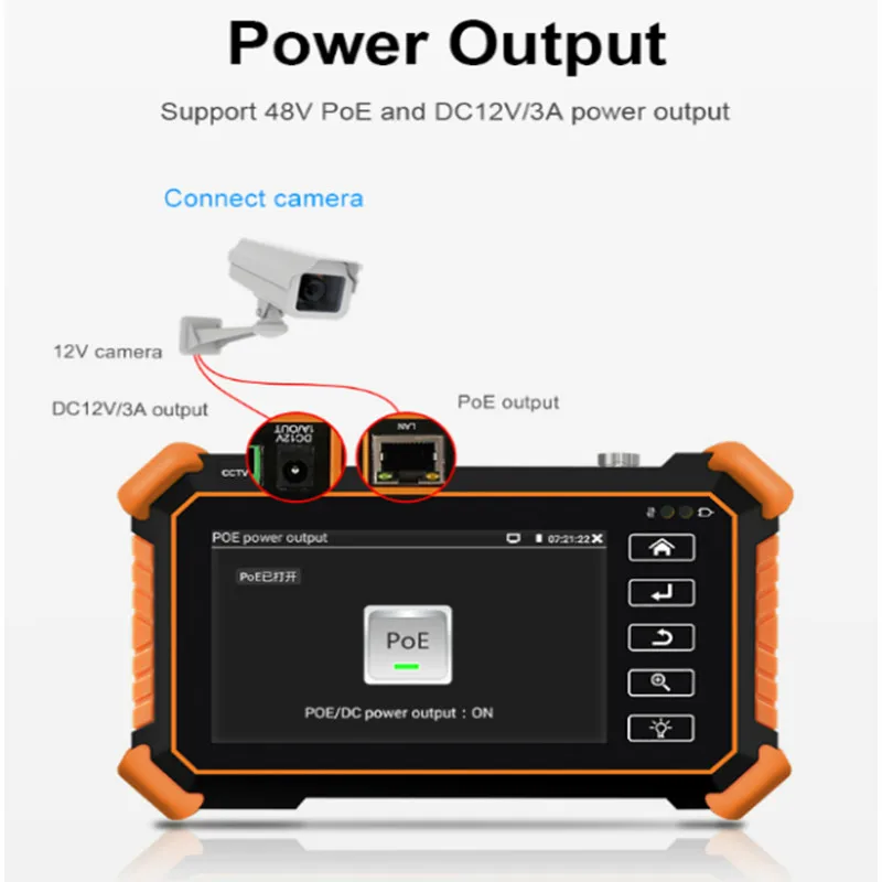 4-Inch 8K CCTV IP Camera Tester Monitor 4inch 8K IPC Tester IPC-1910Plus 8MP AHD CVI TVI CCTV Tester WIFI UTP Cable Tester - view 6