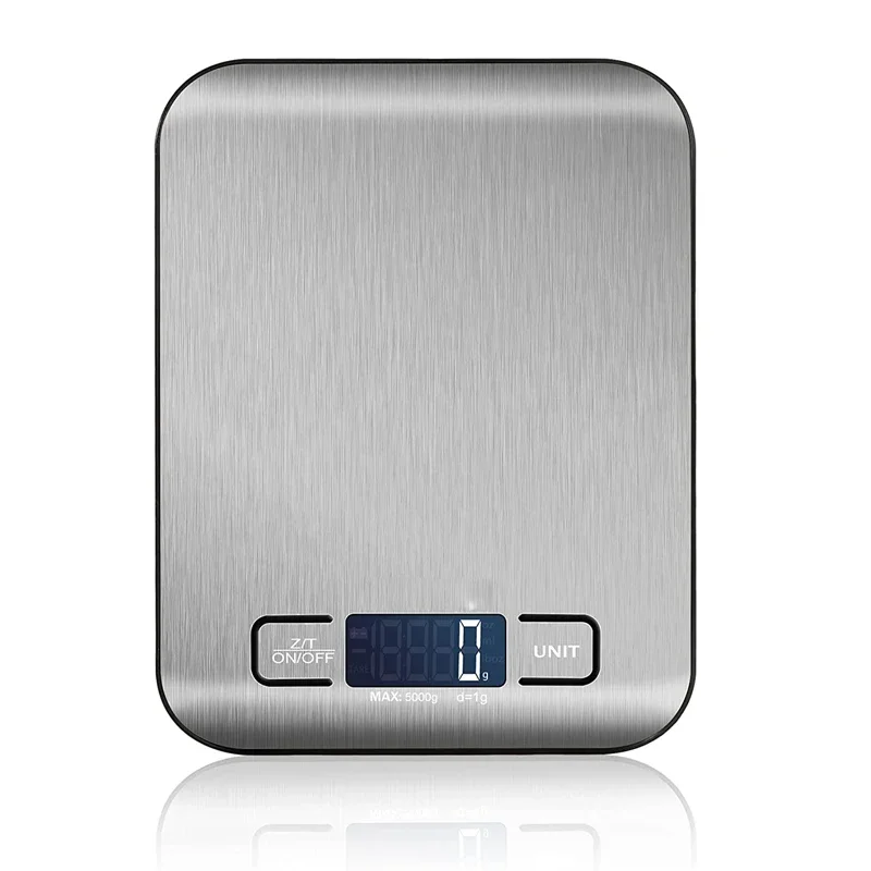 

Digital Kitchen Scale 10kg /5kg Stainless Steel Panel Electronic Scales LCD Display Home Food Snacks Weighing Baking Tools