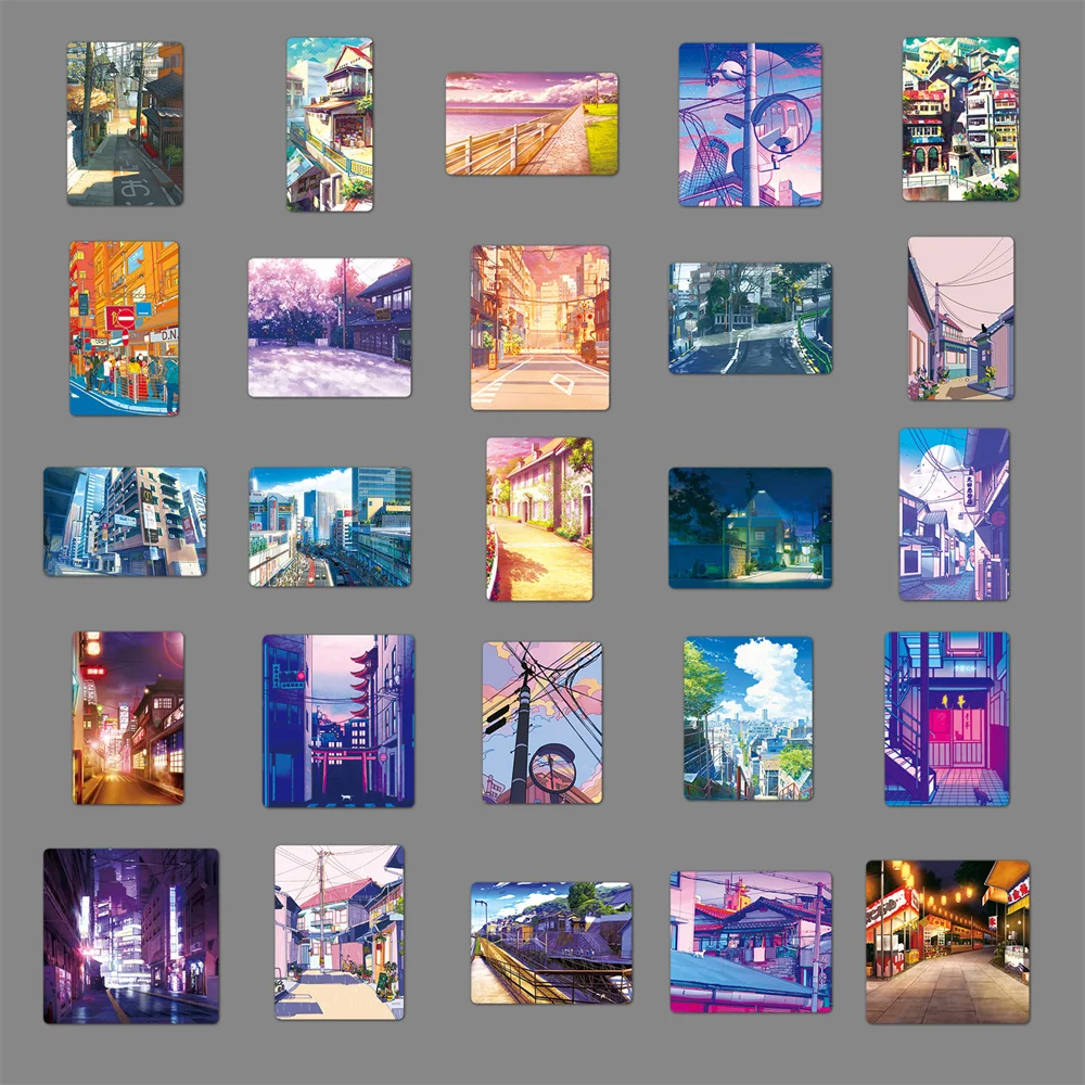 10/30/50PCS Riman Street View Cartoon Graffiti Sticker Personality Creative Sticker Desk Computer Waterproof Sticker Wholesale