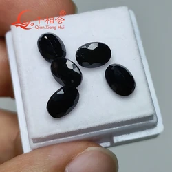 natural black sapphire oval shape beads stone DIY Decoration Jewelry Accessories Gifts Wholesale Loose Gemstone