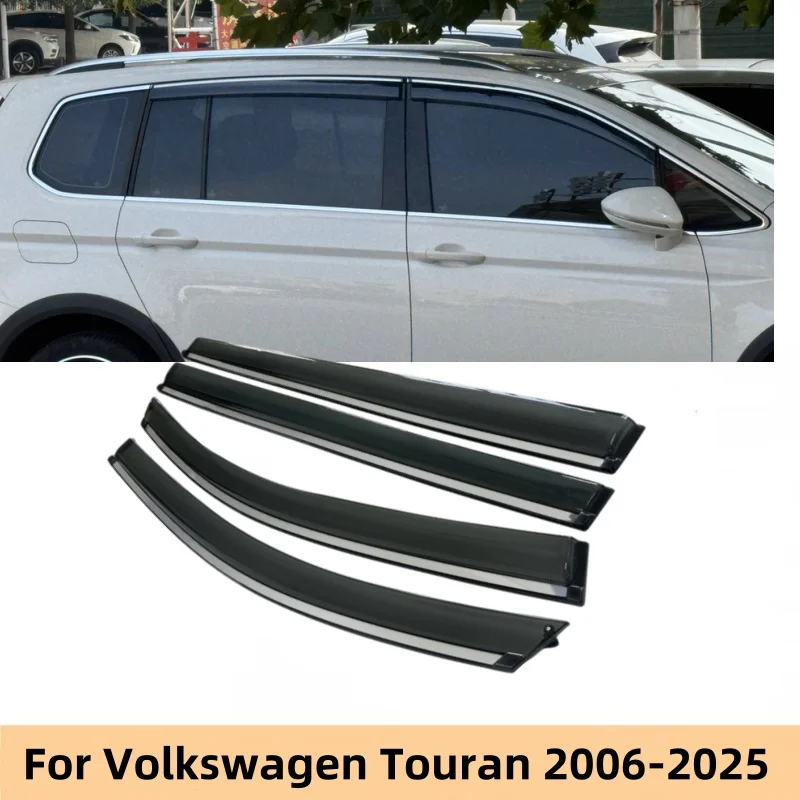 For VW VOLKSWAGEN TOURAN 2006-2025 Side Window Visors Rain Sun Deflector Guard Weathershield Slim Moulding Trim Cars Accessories