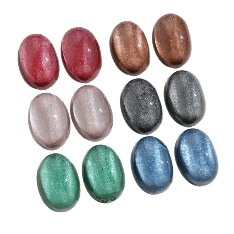 

Diy jewelry making 40pcs/lot color print geometry ovals shape resin cabochon beads fit garment hair accessory