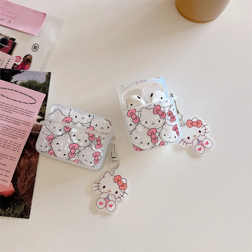Earphone Case for AirPods Pro 2rd Cute Cartoon Anime Role Kawaii Hello Kitty Headphone Case for AirPods 1 2 3 Protect Cover