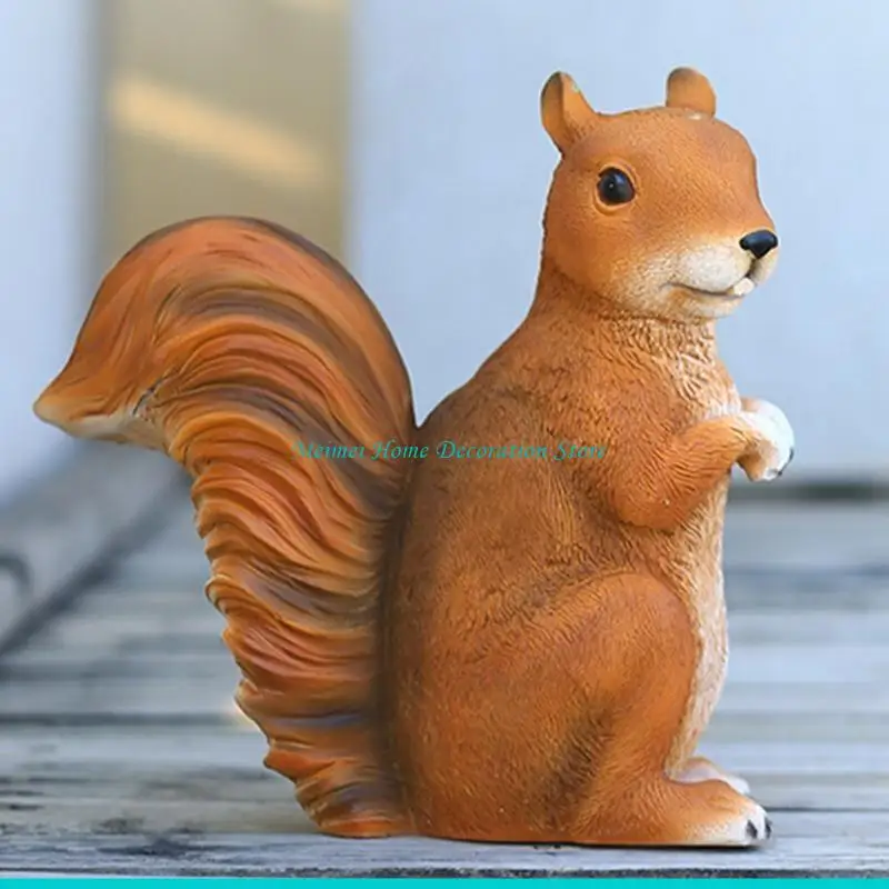 H7BF Resin Squirrel Figurine Mini Animal Sculpture Art Statue Crafts Ornament