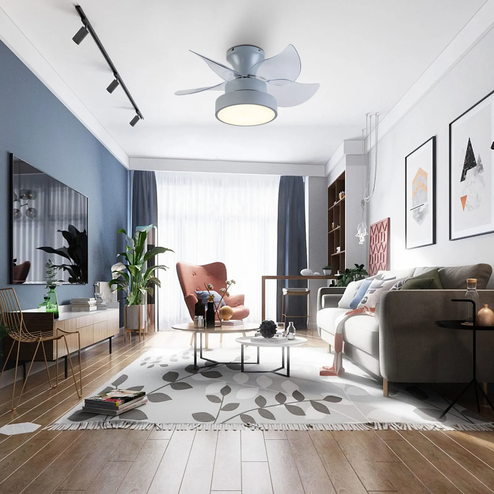 36W LED Ceiling Fan Light withemote Control, 6 Speeds & 3 Color Temperatures Ceiling Fan, Timer Function for Bedroom&Living Room