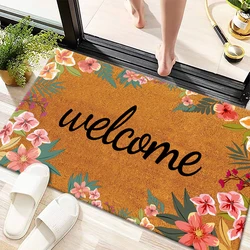 Thin layer non-slip carpet mat, durable welcome doormat outdoor entrance mat, welcome mat, machine washable, L size