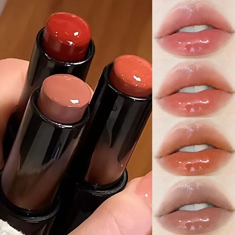 Batom De Luz De Água Colorida, Espelho De Duradoura, Maquiagem De Geléia Lipgloss, Brilho Labial Hidratante, Bálsamo Labial De Matiz Vermelha, Cosméticos