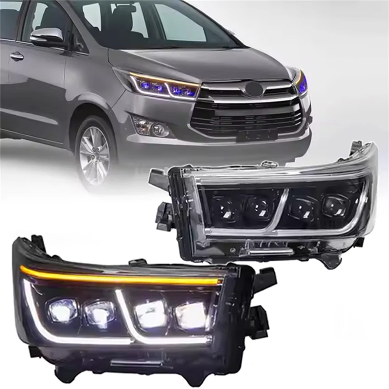 

Полный светодиодный блок фар для Toyota Innova Crysta 2016-2022: фара, ДХО, указатель поворота, 12В, автозапчасти