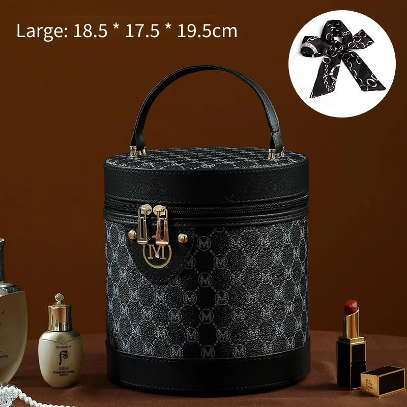 

Large Capacity Makeup Organizer Bag Bucket Cosmetic Case Portable Hand Carry Gift Multi functional Waterproof Toiletry Pouch