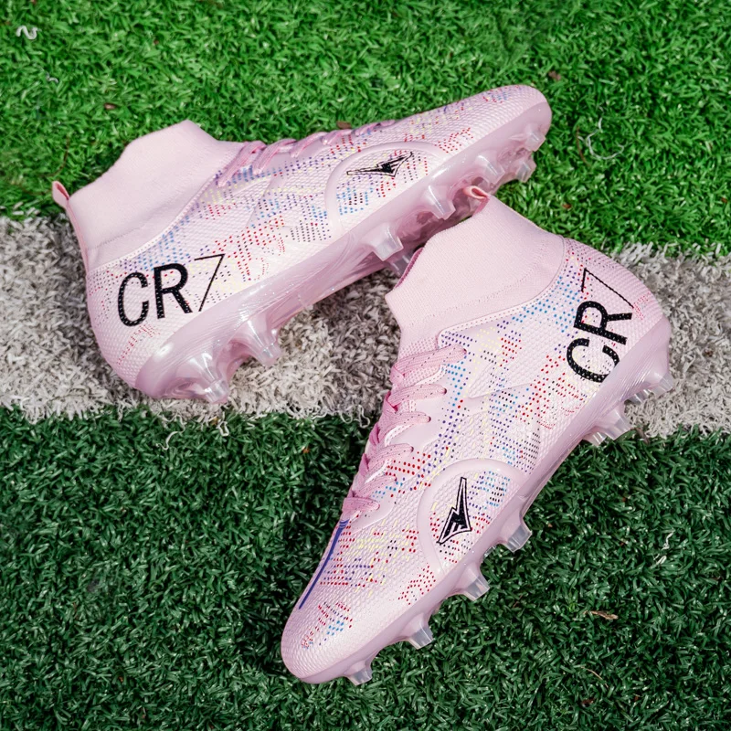 

New Soccer Shoes Men Grass Training Anti-slip Football Shoes Men High-top Lightweight Wear-resistant Sports Shoes Men