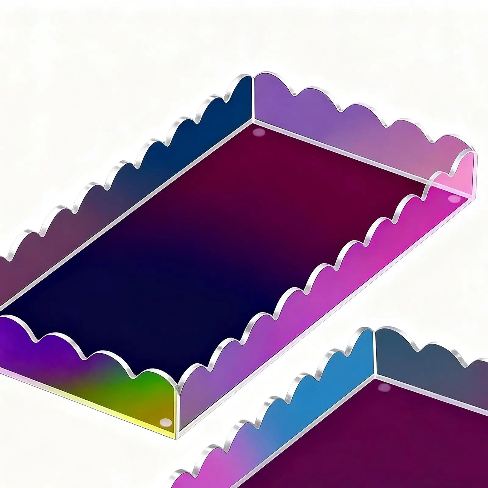 

Декоративный поднос из 2 предметов, красочный зубчатый поднос для ванной комнаты, декор для гостиной, для кухни, туалетный столик, прилавок, домашний декор, мыло