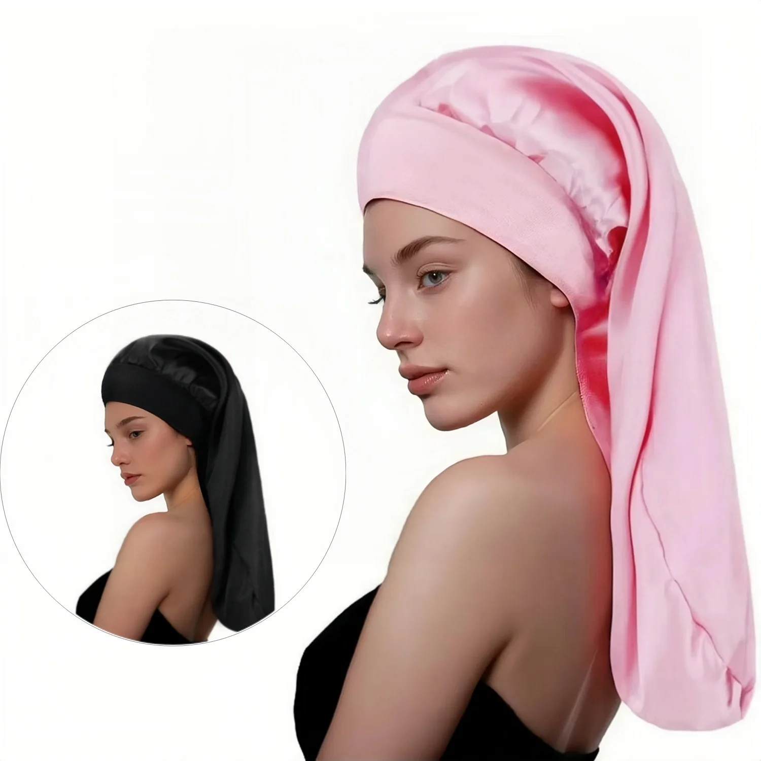 

1Pc Satin Sleeping Cap for Long Hair and Dreadlock Extra Large Silky Bonnet for Women Soft Wig Sleeping Cap ﻿