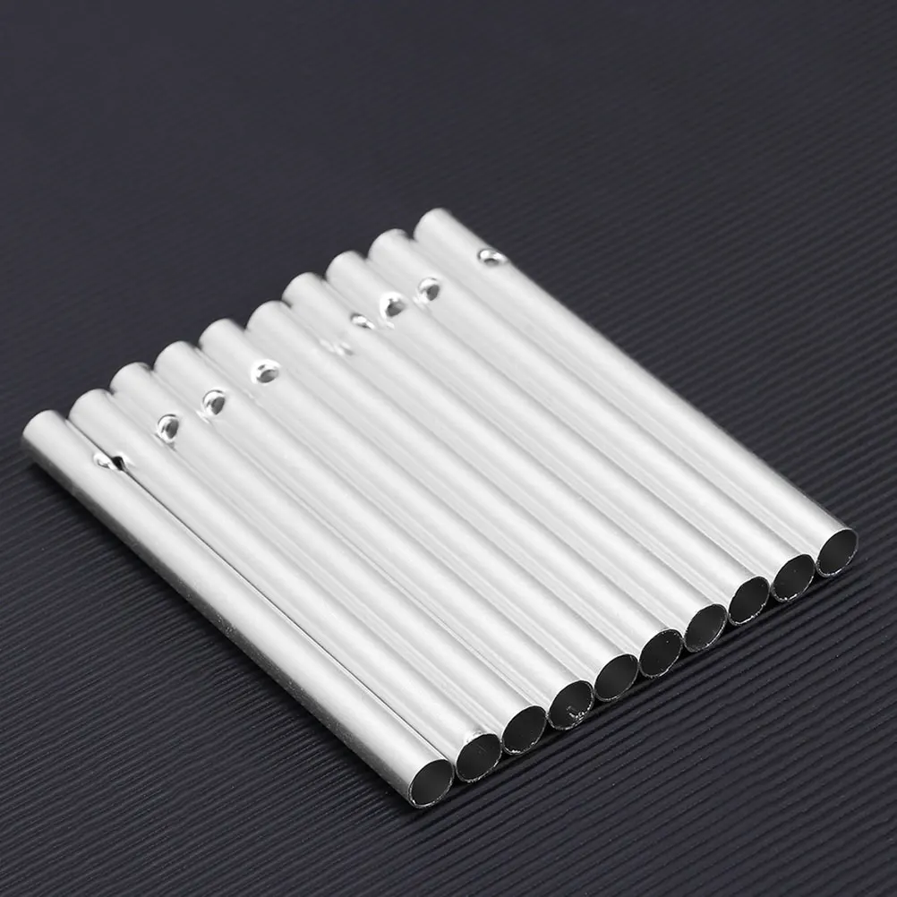 

50 Pcs 6MM Diameter 90MM Length Aluminum Tubes DIY Wind Chime Supplies Silver Durable Pre Drilled Easy Hanging Decorative