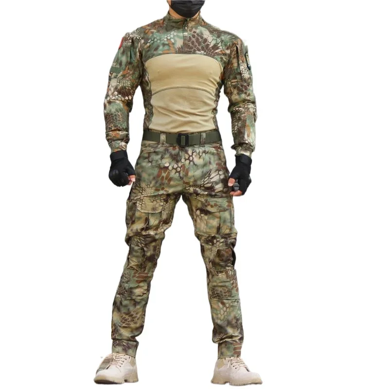 Tactical Suits Combat Shirts Uniform Swat Tshirt Outfit Tatico Tops Airsoft Multicam Camo Hunting Pants Gift belt and knee pads