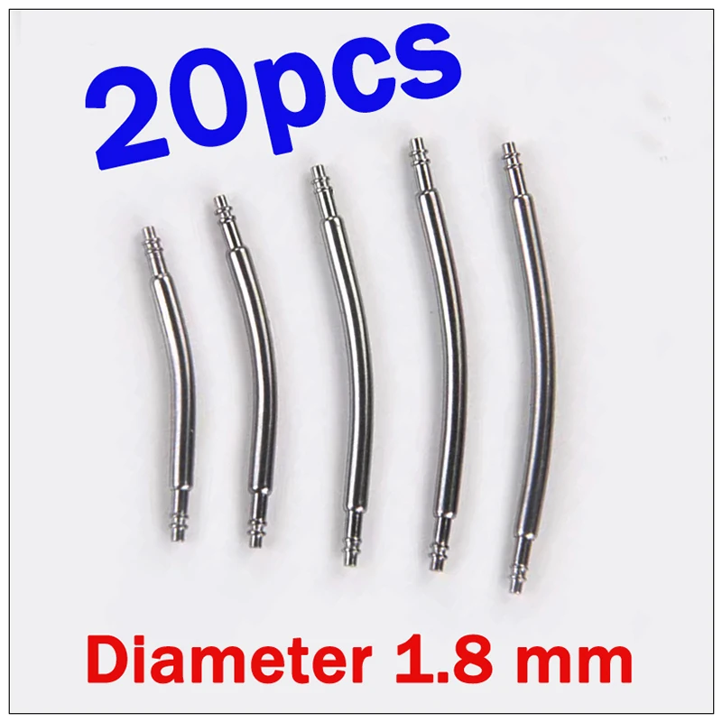 20 шт., диаметр 1,8, изогнутый ремешок для часов, пружина или ремешок для часов, соединительный стержень, запасные части для ремешка для часов