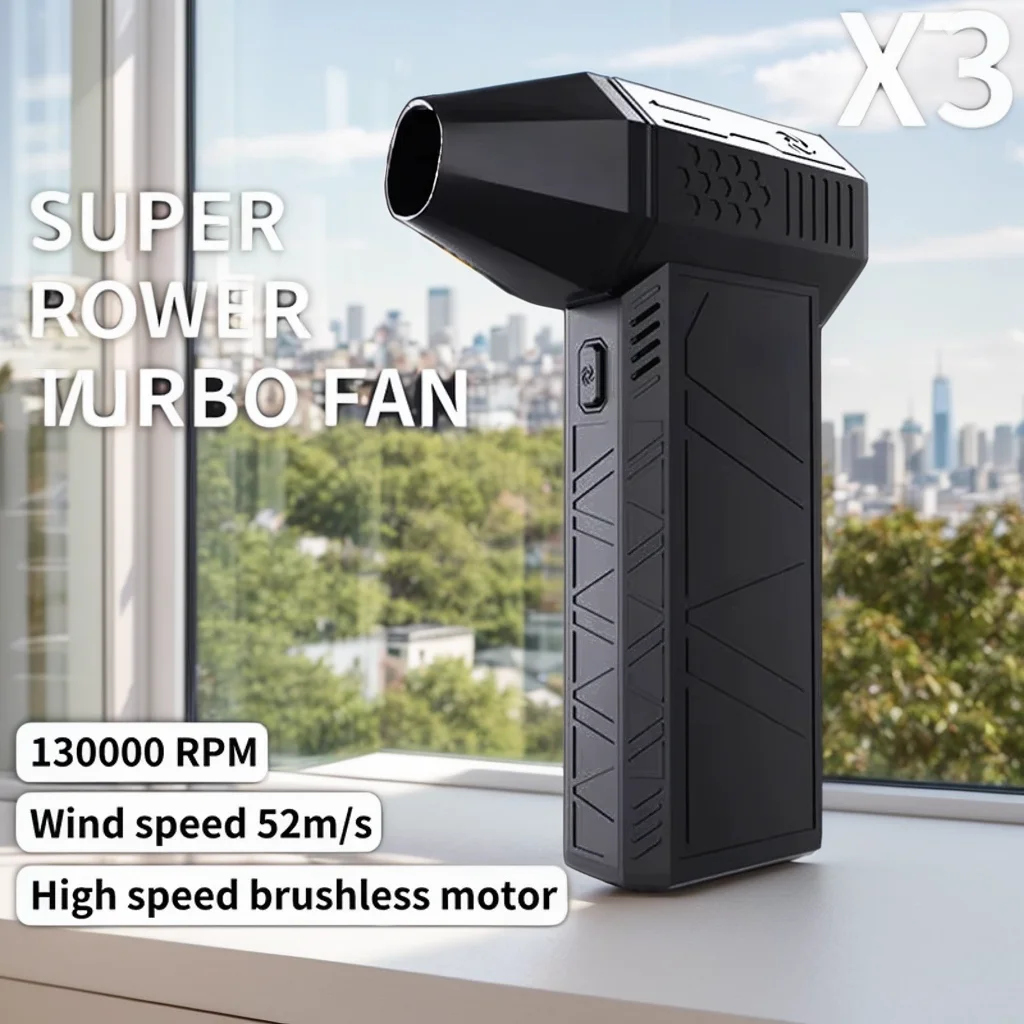 

NEW X3 Violent Blower Mini Turbo Jet Fan Handheld Brushless Motor 130,000 RPM Wind Speed 52m/s industrial Duct Fan Dust Blower