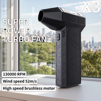 NEW X3 Violent Blower Mini Turbo Jet Fan Handheld Brushless Motor 130,000 RPM Wind Speed 52m/s industrial Duct Fan Dust Blower