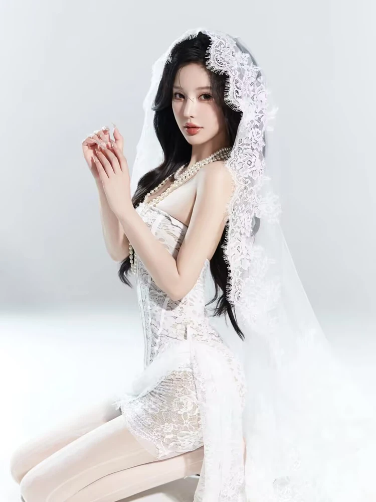 

Pure Desire Atmosphere Lace Photography Theme Clothing New Arrival Studio Personal Artistic Photo Shooting Costume Women
