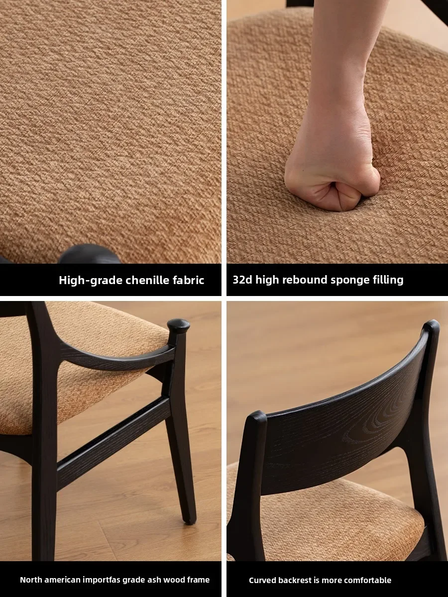 Solid wood chair, back chair, sedentary and comfortable dining chair for home use