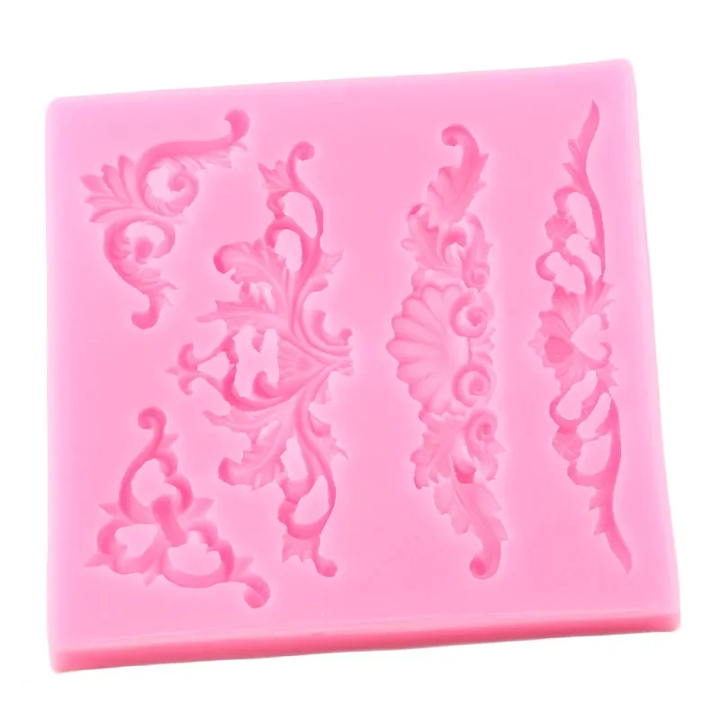 Lace Flower Silicone Molds DIY Baking Cake Decorating Tools Cake Border Relief Fondant Mold Candy Clay Chocolate Gumpaste Moulds