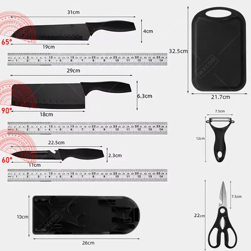 Professional Kitchen Knives Set Stainless Steel Chef Knife Fruit Meat Cutting Knives Kitchen Utility Slicing Butcher Knife