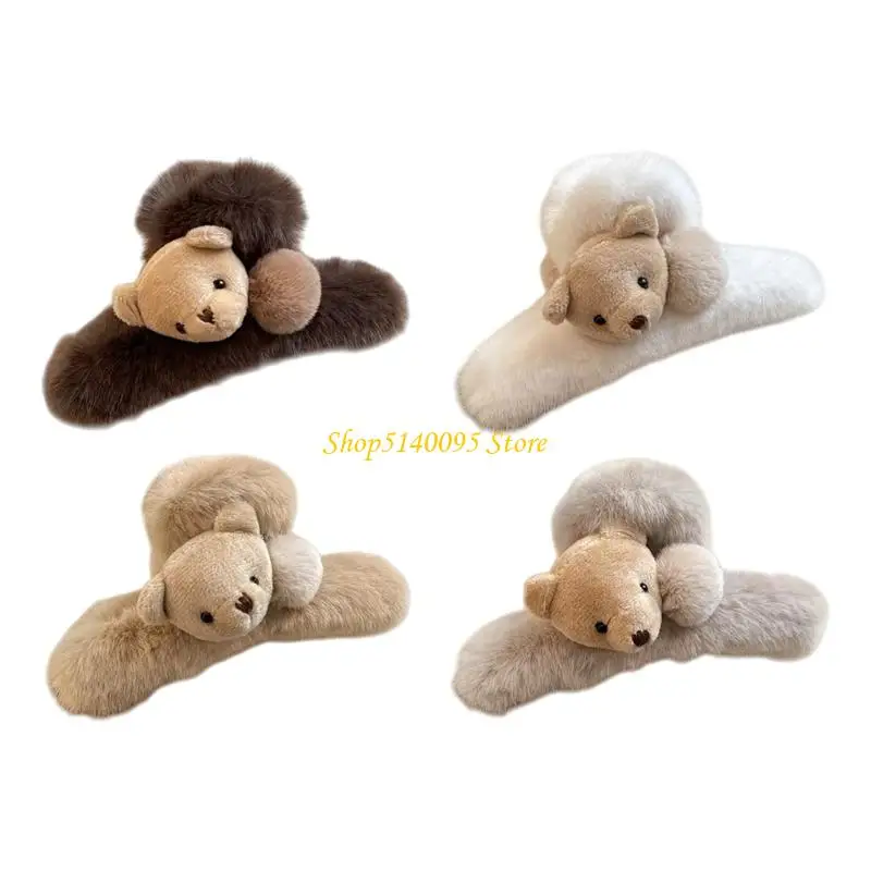 

DXAE 4PCS Everyday Use Large Plush Bear Claw Clip For School Work Outings Practical