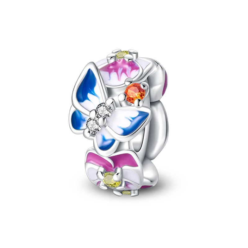 

Original 100% Genuine S925 Sterling Silver Butterfly Flowers Beads Fit Pandora Bracelet DIY Charm For Women Jewelry Fashion Gift