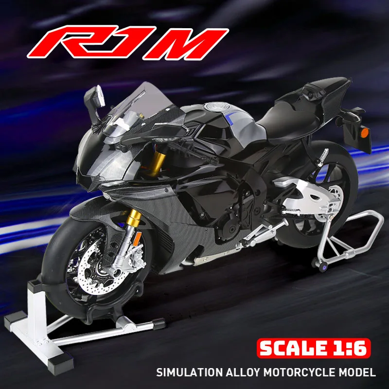 

Модель автомобиля Yamaha R1 1:6 из сплава с акустооптическим эффектом, амортизацией и функцией распыления, детская игрушка, подарок на Новый год, коллекционная модель с высокой детализацией