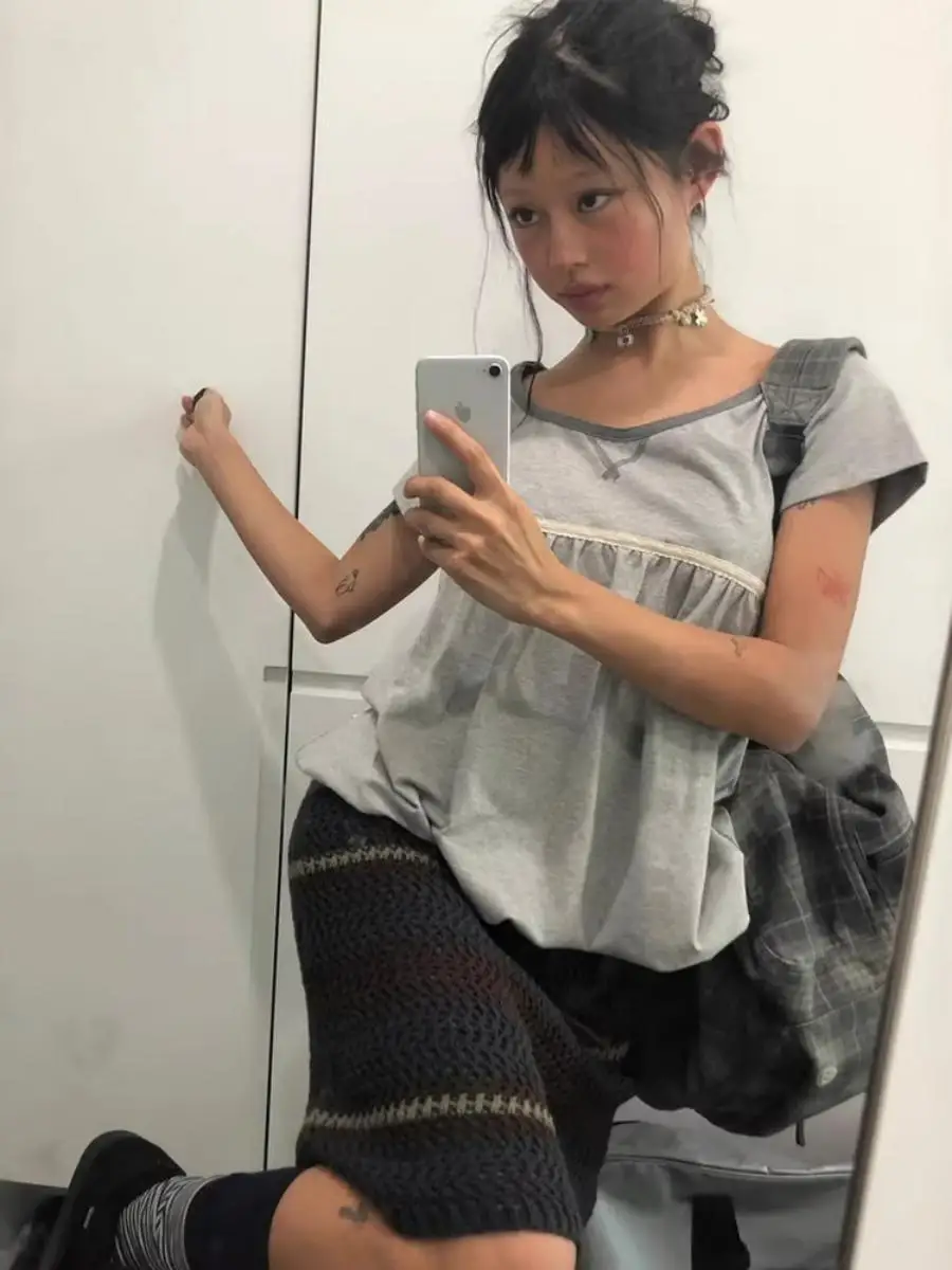 

Loose Lace Trimmed Doll Shirt T-Shirt Women's Short Sleeve Casual Style Cotton Fabric Slimming Meat Covering Chinese Dongda Gate