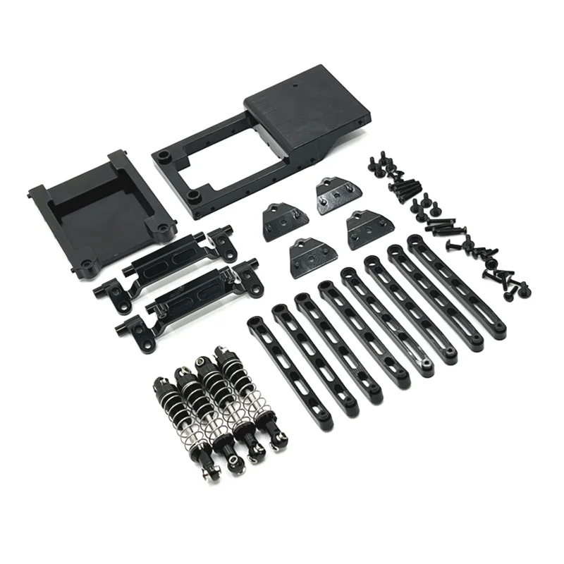 Metal Upgrade, PCB Fixed Bin, Tail Bin, Pull Rod, Shock Absorber, Pull Rod Seat, Shock Mount, Set, For Mangniu Model 1/12 MN78 R