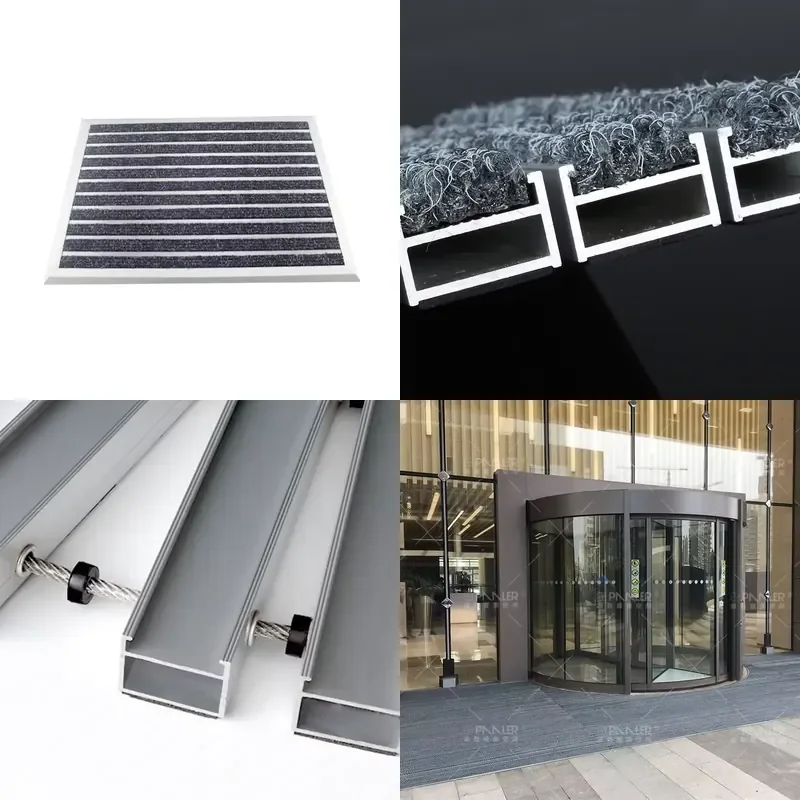 for Commercial Hotel Mall Recessed Aluminum Entrance Mat Non Slip Carpet Dust Proof Floor Matting Heavy Duty Doorway Rug