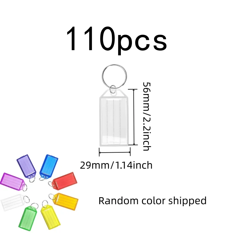 110 pcs Key Identification Tags, Random Color Assortment and Lightweight Easy Hang, ideal for Home Key Sorting