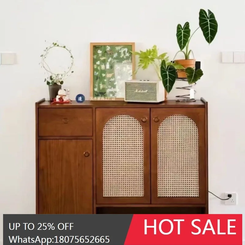 MJY Small Apartment Solid Wood Sideboard Storage Entryway Storage Doorway Household Storage Cabinet