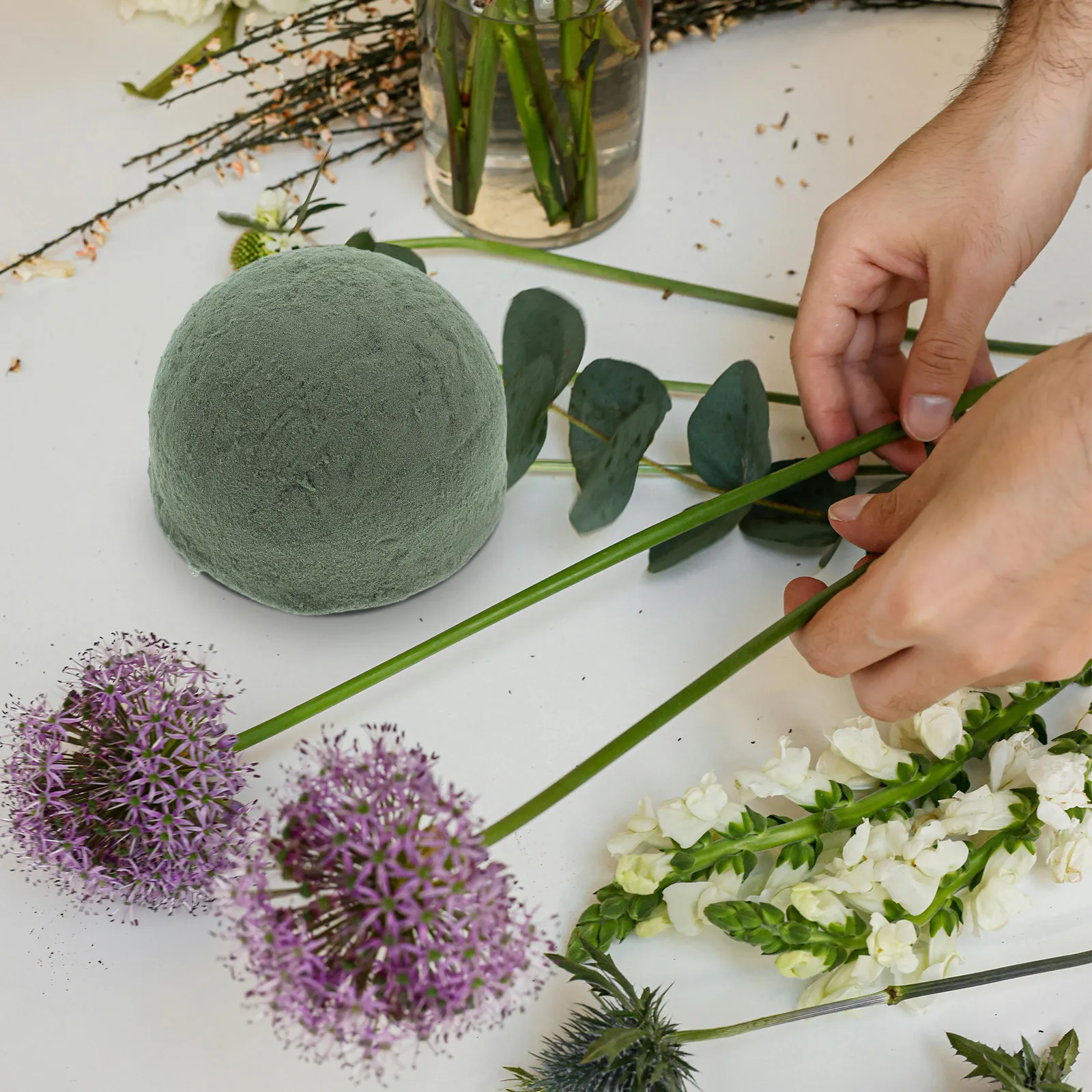 Half Ball Floral Foam Green Hemisphere for Fresh Flowers Bridal Bouquets Wedding Arrangements DIY Decor