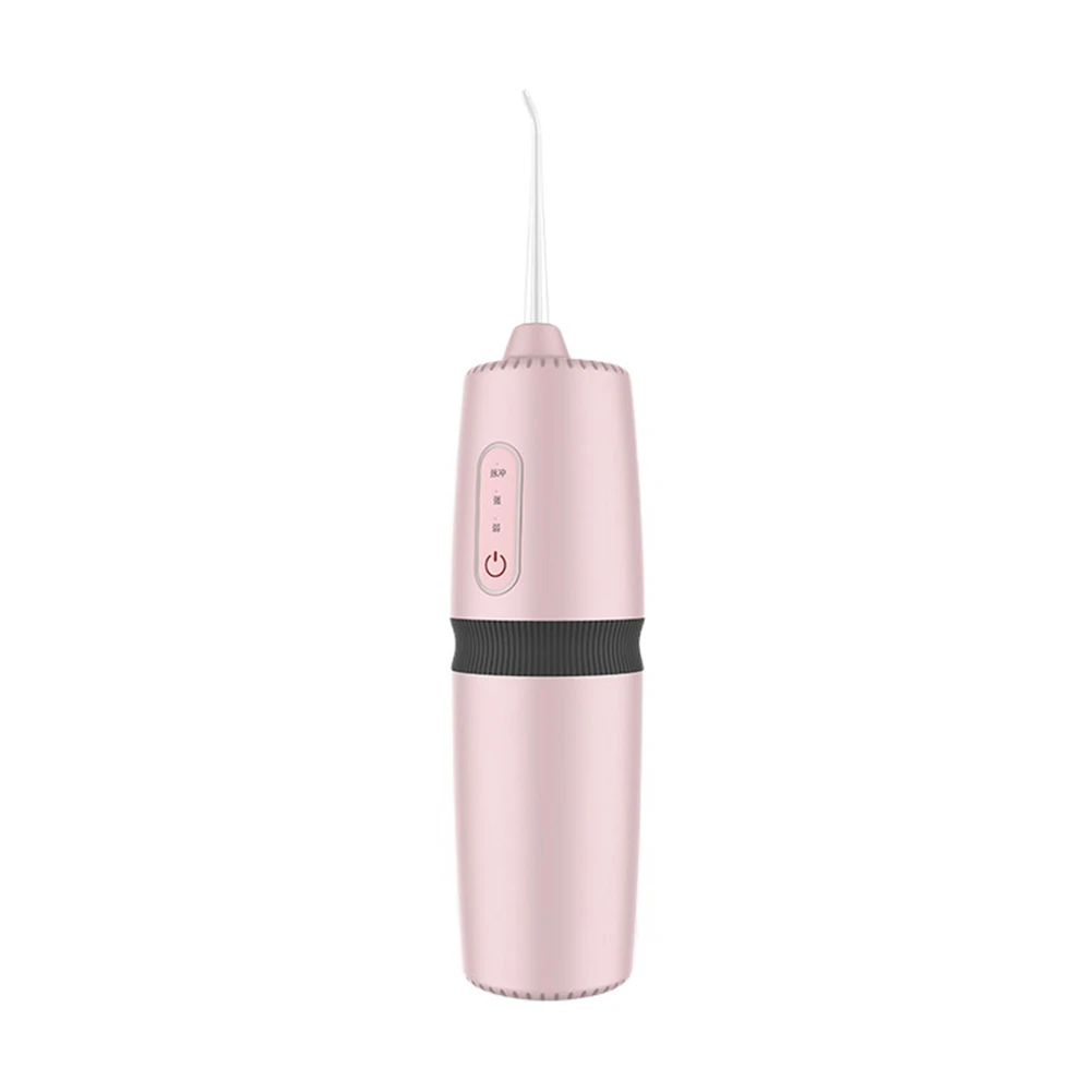 Tooth Scaler Electric Tooth Cleaner Oral Cleaning Irrigator Water Floss Flushing Device, IPX8 Waterproof, 250ML(Pink)