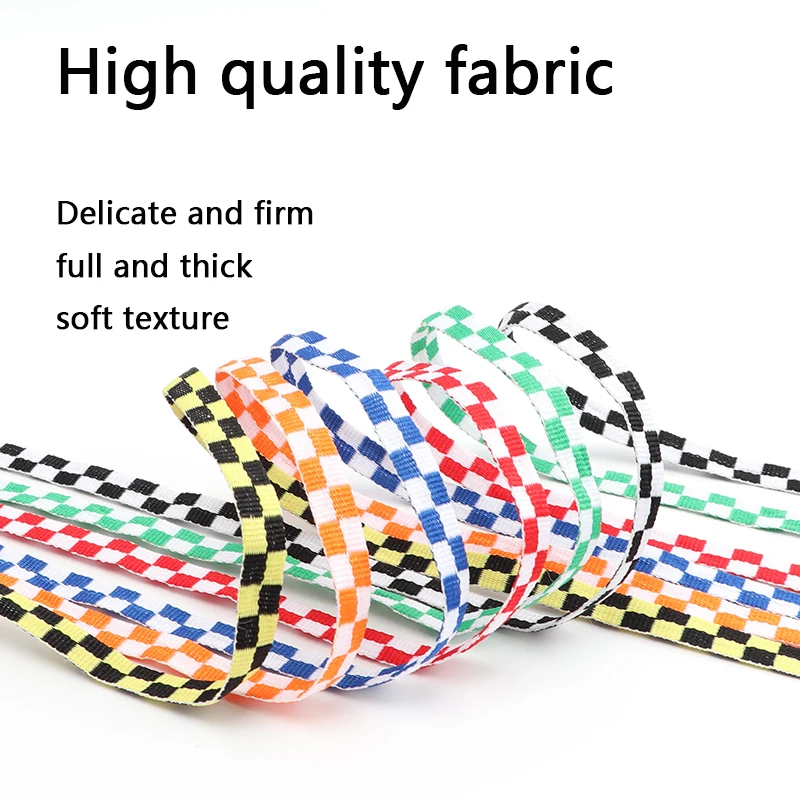 Checkered Grid Flat Shoelaces Fashion Shoelace Sneaker Shoe Laces Colors Shoestring Printing Ribbons Shoelaces Lacing 1pair