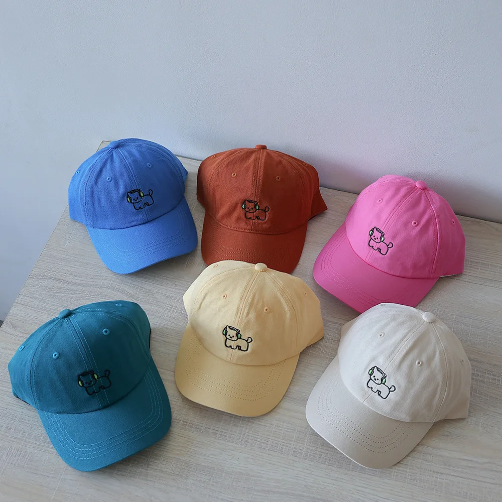 

2024 New Fashion Cartoon Dog Hat Autumn Boys Girls Cute Embroidery Caps