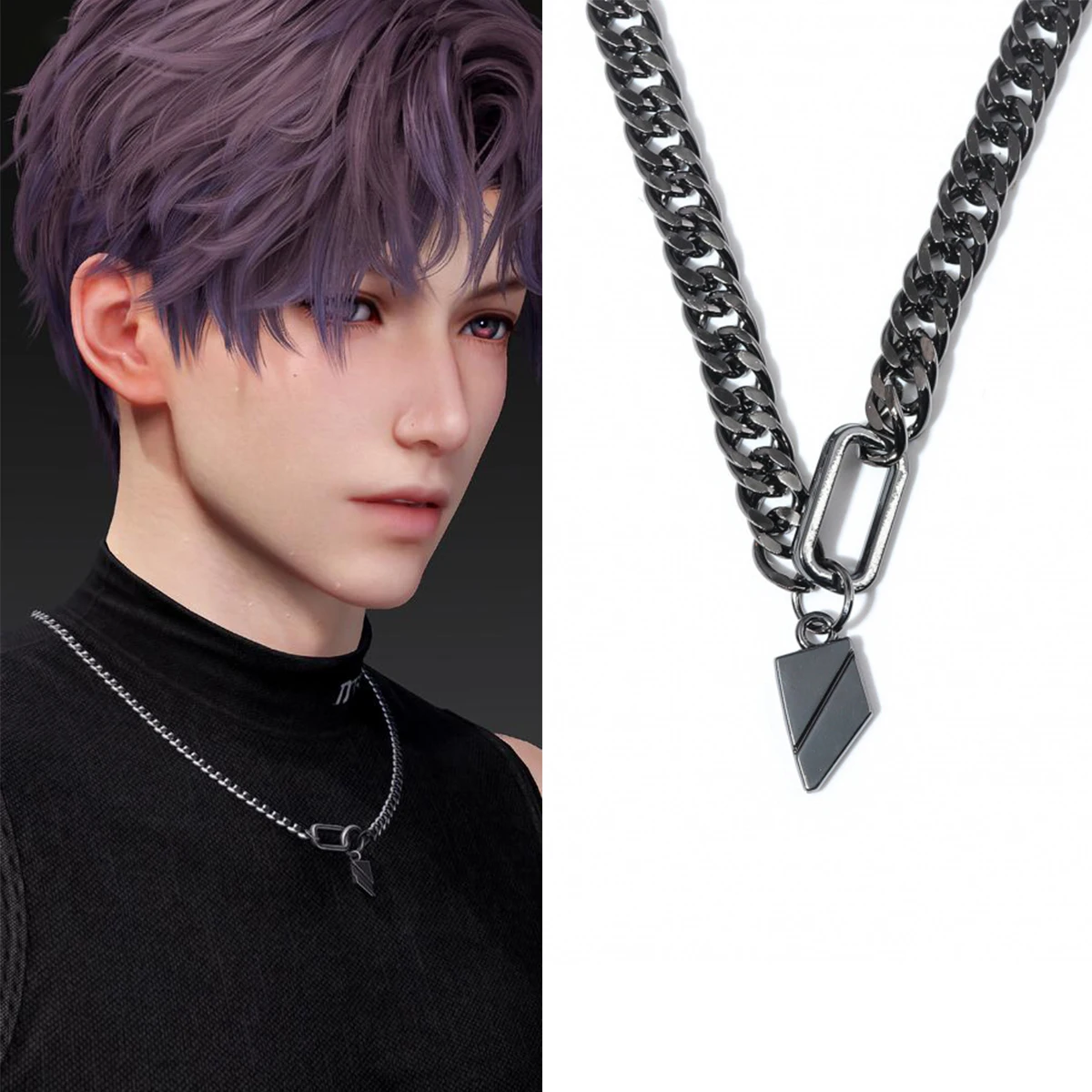 Game Peripheral Rafayel Same Necklace Unisex Collarbone Chain Cosplay Jewelry Accessories Props Fan Collection Gifts