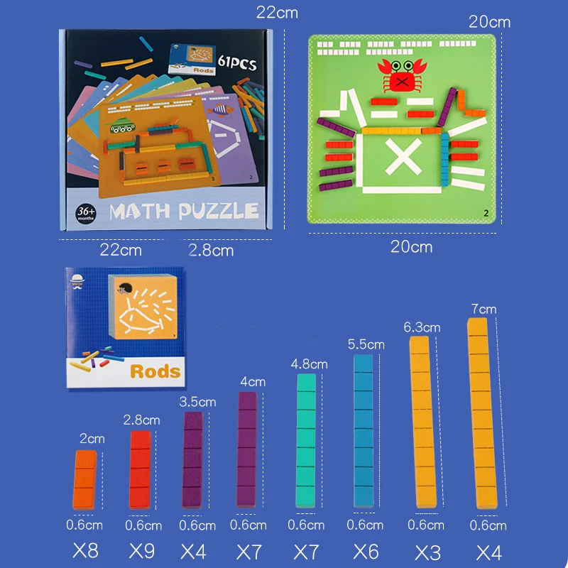 Blocco di Puzzle di corrispondenza aritmetica in legno matematica pensiero logico osservazione immaginazione bambini giocattoli educativi precoci DDJ