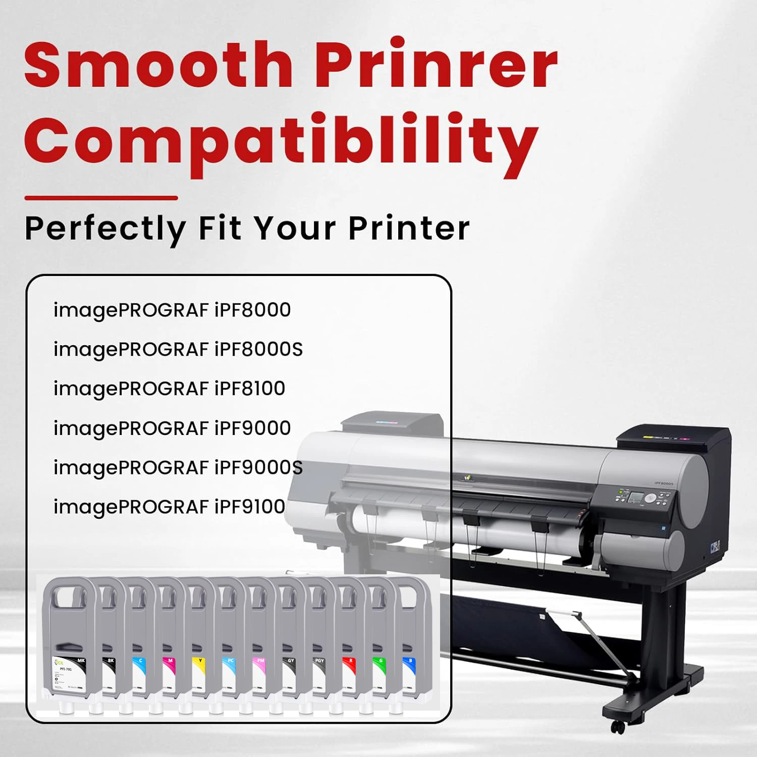 700ml PFI-701 PFI-703 Ink Cartridge with Pigment ink For Canon imagePROGRAF iPF8000 iPF8000S iPF8100 iPF9000 iPF9000S iPF9100
