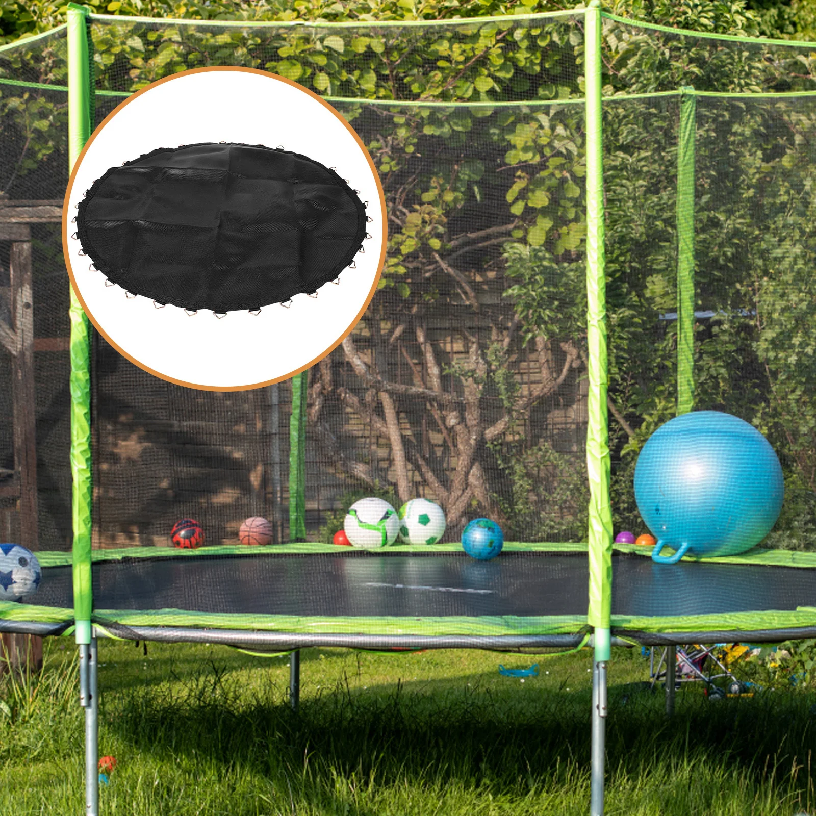 

Trampoline Mat Replacement 1.4m Round High Elastic Jumping Pad Stable Bounce Outdoor Jump Bed Mesh Fitness Accessory