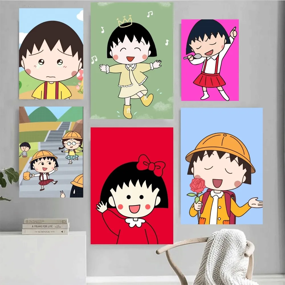 Chibi Maruko-chan Poster Home Office Wall Bedroom Living Room Kitchen Decoration Painting