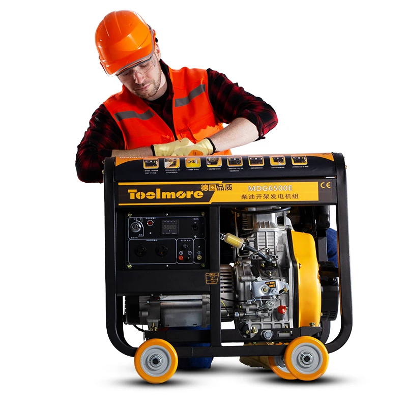 

6kva open frame generator with single phase mobile recoil start generator for construction work