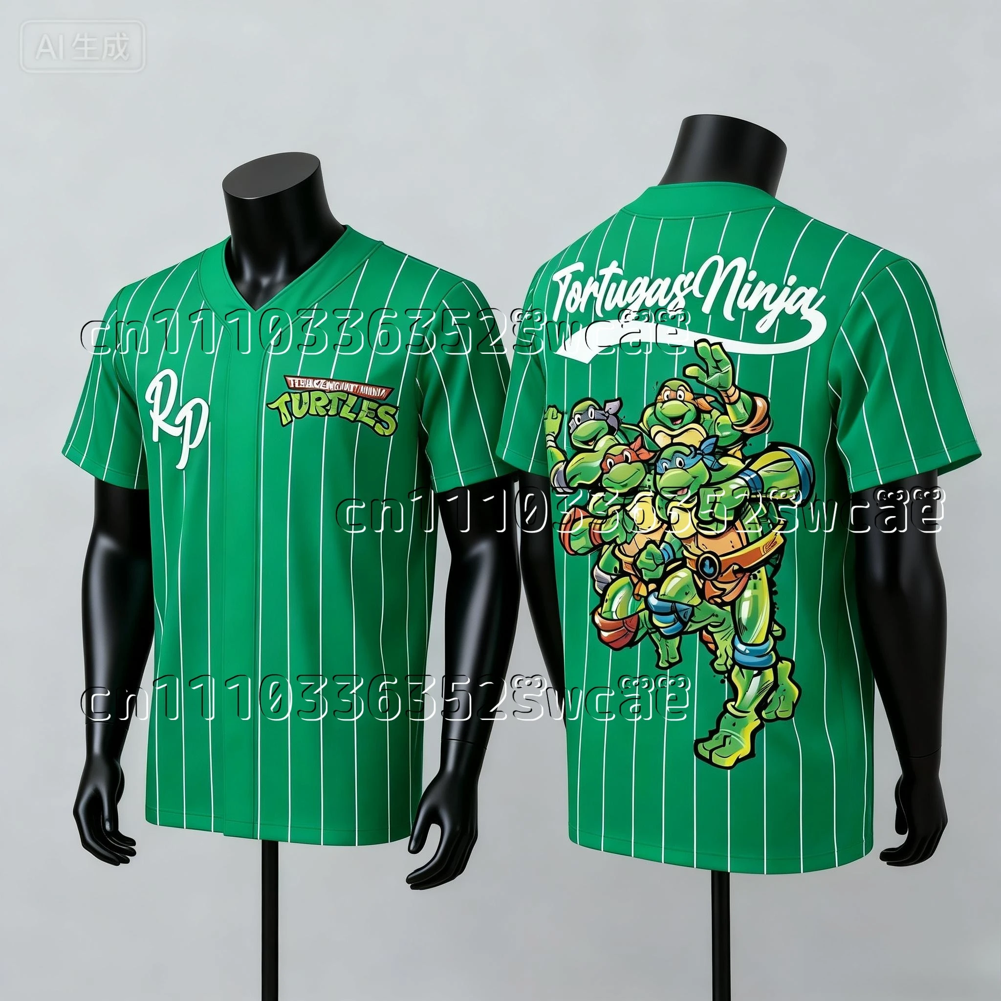 Nueva Camiseta de Verano de Gran Tamaño con Temática de las Tortugas Ninja de Bandai para Adultos y Niños, Conjunto Familiar