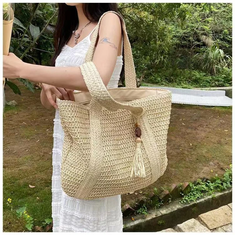 Fashion Beach Holiday Women's Woven Bags Casual commuting Straw Bag Summer Large Capacity Shoulder Bag